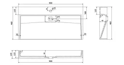 Умивальник VBI Este підвісний з отвором під змішувач 90x46 см white VBI-019917 - мініатюра 2