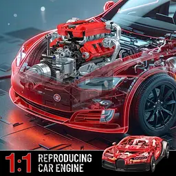 Конструктор Mould King Mking Двигун і коробка передач FE V8 (10204) [161069] - мініатюра 5