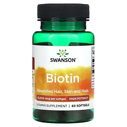 Біотин Високоактивний Biotin 10000 мкг - 60 софтгель