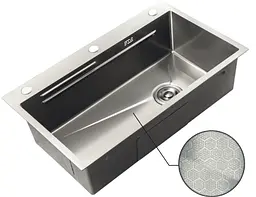 Кухонна мийка Zerix ZH7545-SET-05 Decor Nano-Silver ZM5584, Decor - мініатюра 5