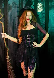 Костюм відьми Leg Avenue Mystical Witch L, сукня, капелюх - мініатюра 3