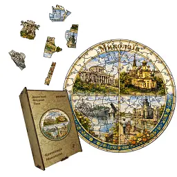 Дерев'яний фігурний пазл puzzlean Композиція Миколаєва, А3, Картонна коробка 200 елементів
