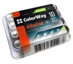 Батарейка AAA (LR03), лужна, СolorWay Alkaline Power, 24 шт, 1.5V, Plastic box (CW-BALR03-24PB)