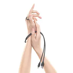 Кабель Baseus Jelly Liquid Silica Gel Fast Charging Cable USB to Lightning 2.4A 2m CAGD000101 Black - мініатюра 2