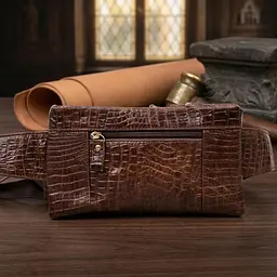 Бананка поясна під шкіру рептилії унісекс 20401 Vintage коричнева