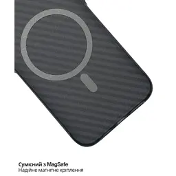 Чохол до мобільного телефона BeCover FIBRA Carbonite MagSafe Apple iPhone 17 Air Black (715407) - миниатюра 5