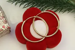 Сережки кільця Xuping Jewelry 3,5 см золотисті