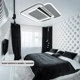 Керована світлодіодна люстра SAVIO 100W 2S-500×500×60-WHITE/BLACK-220-IP20 ESLLSE - мініатюра 5