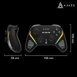 Бездротовий геймпад Ajazz GP100S RGB із зарядною станцією чорний (GP100S-B) - мініатюра 16