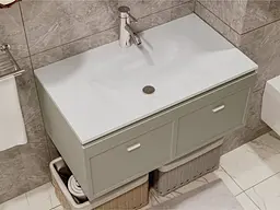 Умивальник Miraggio JESSEL 800 (0000748) Miramarble, Глянцевий, Накладний/Врізний, Білий - мініатюра 7