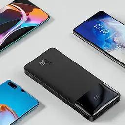 Зовнішній акумулятор Baseus павербанк Bipow Digital Display 15W 10000 mAh Black (PPDML-I01) - мініатюра 5