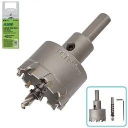 Свердло корончате Alloid Building Tools твердосплавне по металу 40 мм (TS-10040) - мініатюра 2