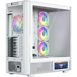 Корпус ModeCom VOLCANO AQ400 ARGB MIDI SIDE LCD 6,2” 4x120mm fans WHITE без БЖ ATX - мініатюра 6