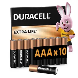 Батарейка Duracell AAA лужні 10 шт. в упаковці (5002509/5006462)