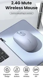 Бездротова миша Ugreen MU105 2.4 GHz 1 x AA 800-2400 DPI Portable Wireless Mouse блакитний (90671) - мініатюра 2