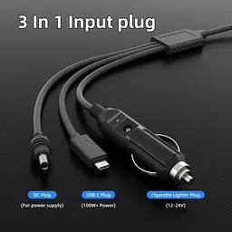 Автомобільний кабель живлення для Starlink Mini комплект 3в1 DC Type-C та прикурювач 3м (19227) - мініатюра 7