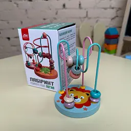 Пальчіковий лабірінт для дітей, міні бізіборд, розвивальна дерев'яна іграшка для малюків - мініатюра 3