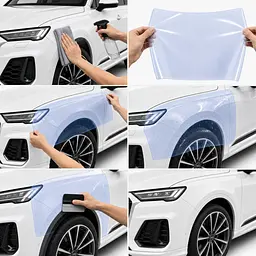 Антигравійна захисна бронеплівка за лекалами для Audi Q7 4M second facelift 2024- передня частина авто (капот бампер крила)) - мініатюра 2