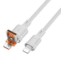 Кабель Hoco U131, 2 в 1 USB/ Type-C to Lightning 1.2 м - мініатюра 1