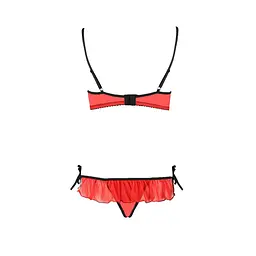 Комплект білизни Passion Exclusive CHERRY SET OpenBra L/XL, red, відкритий ліф, трусики-спідничка - мініатюра 6