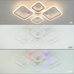 Смарт люстра з колонкою керована світлодіодна OVAL RGB MUSIC 5S 85 Вт 725x460x80 мм Бiла ESLLSE - мініатюра 9