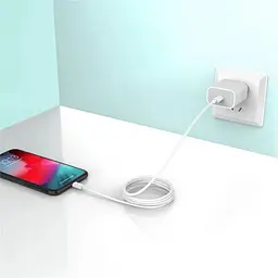 Зарядний пристрій Sky Dolphin SC18EL PD2.0 1USB-C 3A White MZP-000156 кабель Lightning - мініатюра 3