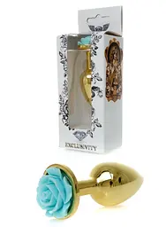 Анальна пробка - Jewellery Gold PLUG ROSE- Light Blue