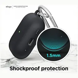 Чохол Elago Silicone Hang Case Black for AirPods Pro 2nd Gen чорний (EAPP2CSC-ORHA-BK) - мініатюра 4