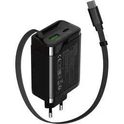 Зарядний пристрій Canyon 1xUSB-C PD65W + 1xUSB QC3.0 + cable USB-C to USB-C black (CNS-CURC65ACB) - мініатюра 2