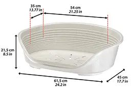 Пластиковий лежак для собак і котів Ferplast Siesta Deluxe 4 білий 61,5×45×21,5 см 70204911 - мініатюра 2