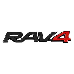 Емблема напис RAV4 для Toyota чорний+червоний пластик (на скотчі) - мініатюра 3