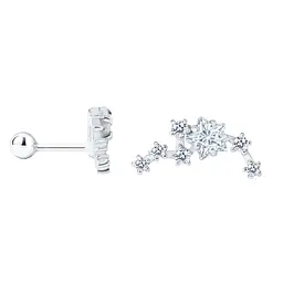 Сережка для хеліксу з білого золота Зоряне сяйво (з40106)