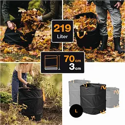 Складной садовый мешок Fiskars Ergo L 219 л (1028373) - мініатюра 4