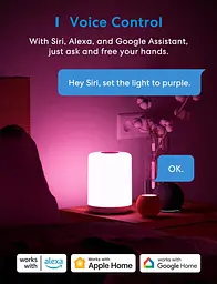 Нічник meross Smart LED Night Light, Smart Bed Light, сумісний з Apple HomeKit [Клас енергії G] - мініатюра 2