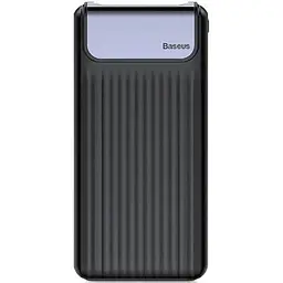 Портативна батарея Powerbank Baseus Thin QC3.0 M+T Dual input Digital LCD 10000 mAh PPYZ-C01 Black - мініатюра 2