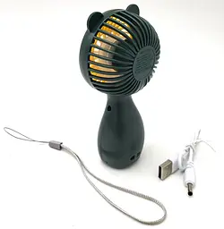 Вентилятор акумуляторний міні з ручкою USB діаметр 6см висота 13см Handy Mini Fan JX-998 зелений - мініатюра 2