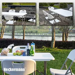 Стіл складаний переносний Heckermann 180x74x74 см White (XJM-Z180) - мініатюра 7