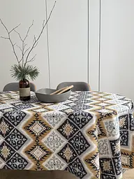 Скатертина столова Ecotton DUCK 170х220 см водовідштовхувальна Орнамент синьо-жовта (25839/2) (25001) - мініатюра 2