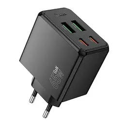 Зарядний пристрій блок на 4 виходи (порта USB) Hoco CS19A 2*USB-C + 2*USB 65W чорний - мініатюра 5