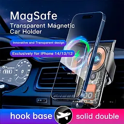Тримач Auto open-close Transparent Wireless Charger XYJ L9 15W RGB - мініатюра 2