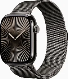 Смарт-годинник Apple Watch Series 10 GPS + Cellular 46mm Slate Titanium Case w. Slate Milanese Loop - M/L (MWYW3)