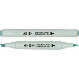 Набір спиртових маркерів Santi Brush SA-57 бірюзово-зелений 6 шт. (390974)