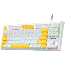 Клавіатура Aula F3032 Dark Yellow keys RGB White (6948391201757)
