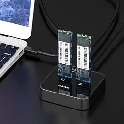 Док-станція для накопичувачів Maiwo 2 x NVMe M.2 SSD Key M/B+M USB 3.1 Gen2 Type-C (K3016P) - мініатюра 6