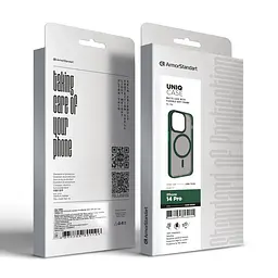 Чехол для Apple iPhone 14 Pro, Uniq MagCase, зеленый, противоударный, панель-накладка с MagSafe, ударопрочный TPU+PC, с магнитом MagSafe, поддержка полноценной беспроводной зарядки, ArmorStandart (ARM75326) - мініатюра 6
