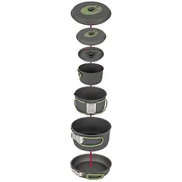 Набір посуду Bo-Camp Explorer 4 Pieces 19 Hard Anodized Grey/Green (2200241) - мініатюра 3
