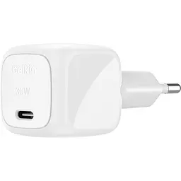 Мережевий зарядний пристрій Belkin Boost Up Charge Compact 30W + Cable USB-C to USB-C White (WCA008KQ1MWH-B6) [158909] - мініатюра 2