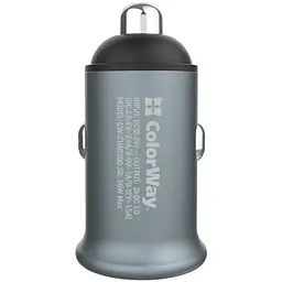 Автомобільний зарядний пристрій ColorWay Quick Charge 3.0 36W Gray (CW-CHA036Q-GR) - мініатюра 4