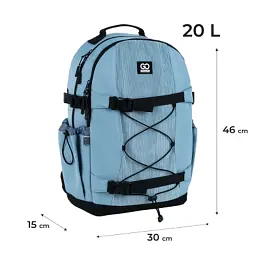 Рюкзак шкільний GoPack Education Teens 186 блакитний (GO25-186L-2) - мініатюра 2