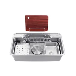 Кухонна мийка Kroner KRP Dekor - SET7848 (1.0 мм) CV033567, Нержавіюча сталь - мініатюра 6